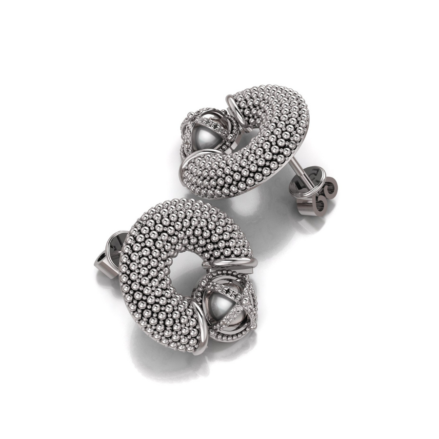 silver dots earrings