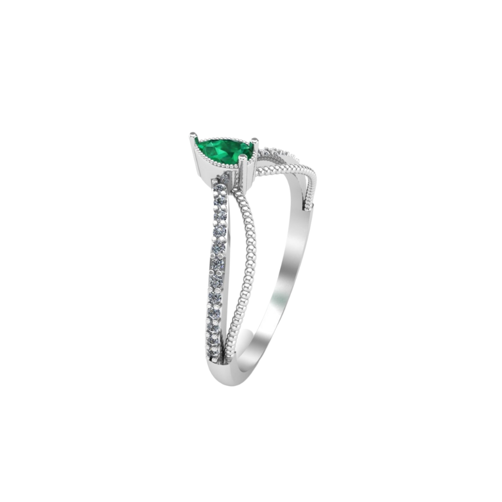 Green Crown ring/ 14k gold - Nuar Jewelry