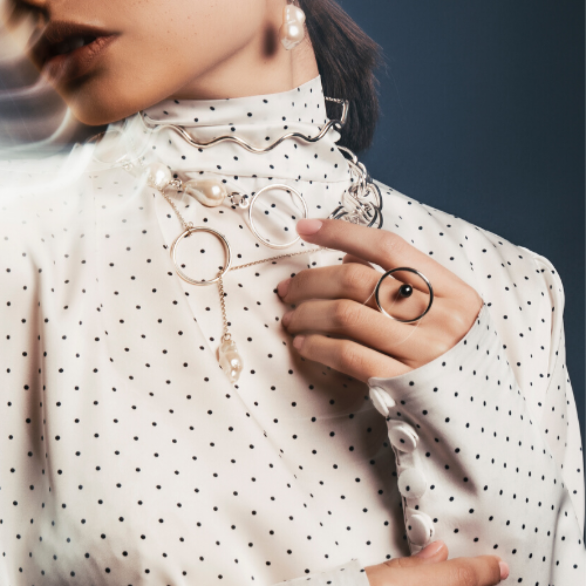 Galaxy Ring with a Hematite - Nuar Jewelry