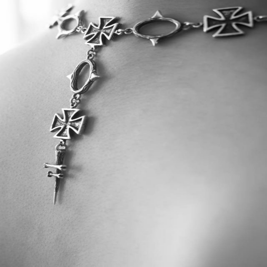 Cross and Spikes Necklace - Nuar Jewelry