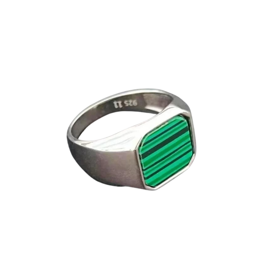 Malachite signet ring