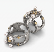 crosses pearls ring