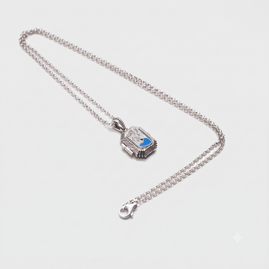 Collar de camafeo Next to Me azul