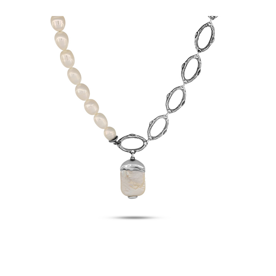 Swan baroque pearl necklace 