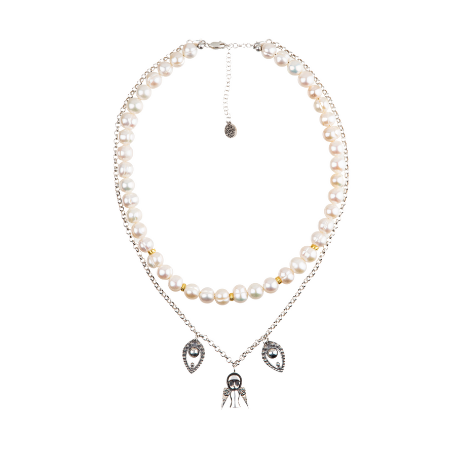 dadi angel necklace with pearls