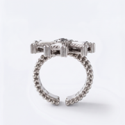 holy ring by Nuar in silver with a cross