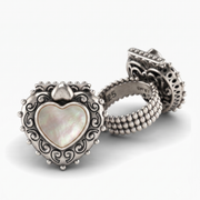 silver heart shape ring