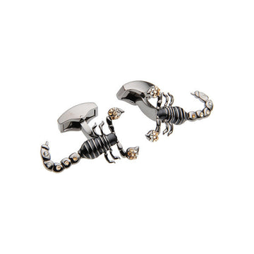 Mechanical Scorpion Cufflink In Gunmetal Plating