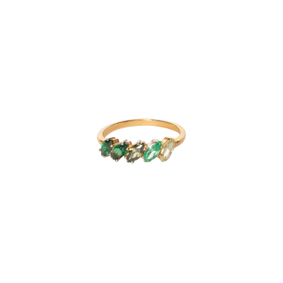 Gold plated Calen/Freedom Ring With 5 Stones