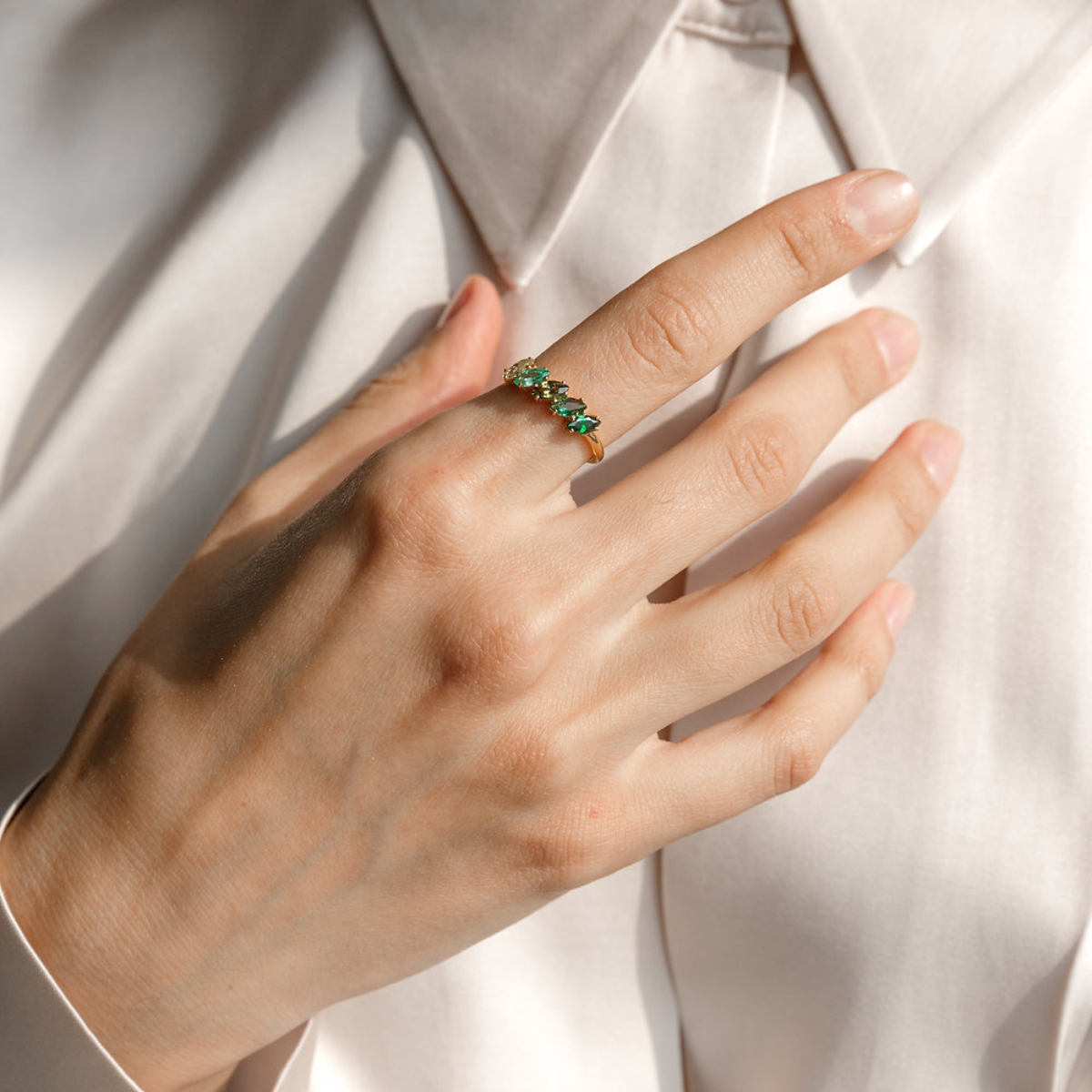 Gold plated Calen/Freedom Ring With 5 Stones