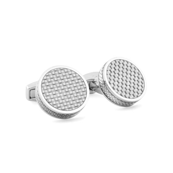 TABLET CUFFLINKS WITH GREY CARBON FIBRE