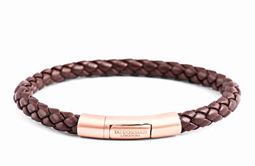 TUBO CHARLES TAITO SILVER BRACELET IN BROWN & ROSE GOLD FINISH