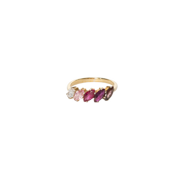 Gold plated Vire/Cuteness Ring With 5 Stones