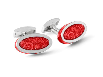 PAISLEY ICE CUFFLINKS IN RED