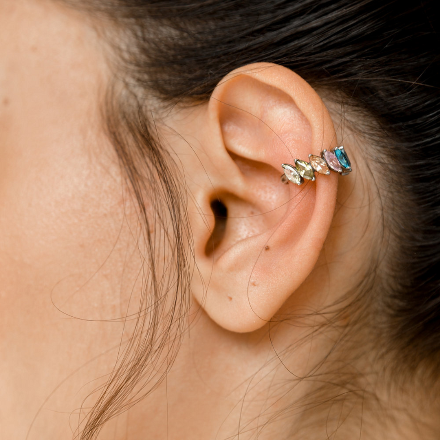 rainbow ear cuff